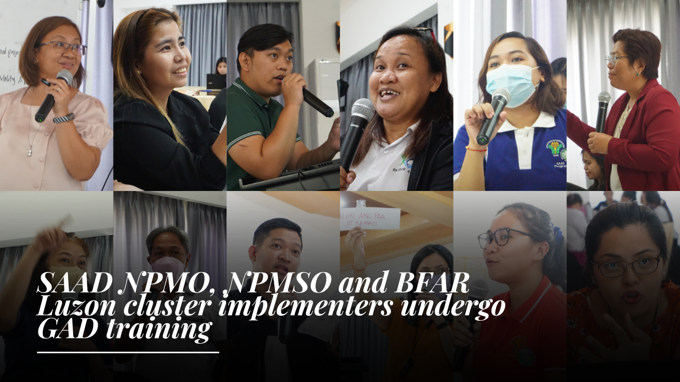 SAAD NPMO, NPMSO and BFAR Luzon cluster implementers undergo GAD training